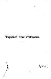 Cover of: Tagebuch einer Verlorenen