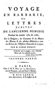 Cover of: Voyage en Barbarie ou lettres écrites de l'ancienne Numidie, pendant les ...