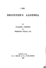 Cover of: The Beginner's Algebra by 