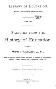 Cover of: Sketches from the History of Education
