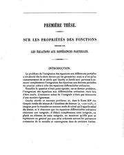 Cover of: Sur les propriétés des fonctions définies par les équations aux différences ...