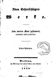 Cover of: Werke: Zum zweiten Male gesammelt, verm. Und Verb