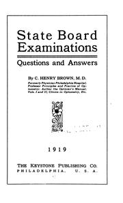 Cover of: State Board Examinations: questions and answers