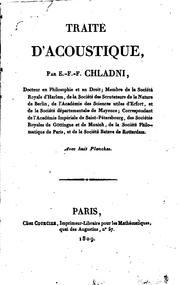 Cover of: Traité d'acoustique