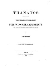 Cover of: Thanatos: 39. Programm zum Winckelmannsfeste der archæologischen ...