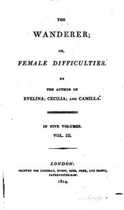 Cover of: The Wanderer, Or, Female Difficulties