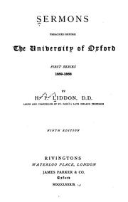 Cover of: Sermons Preached Before the University of Oxford by Henry Parry Liddon