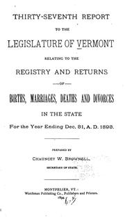 Cover of: Report ...: Relating to the Registry and Returns of Births, Marriages, Deaths and Divorces in ...