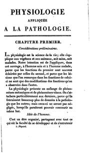 Cover of: Traité de physiologie appliquée à la pathologie