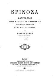 Cover of: Spinoza: conférence tenue à La Haye le 12 février 1877, deux-centième ...