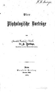 Cover of: Vier psychologische Vorträge