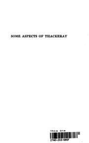 Cover of: Some Aspects of Thackeray