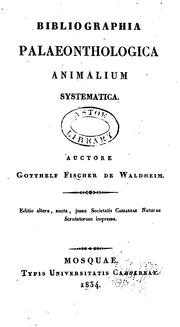 Cover of: Bibliographia Palaeonthologica animalium systematica