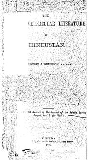 Cover of: The Modern Vernacular Literature of Hindustan