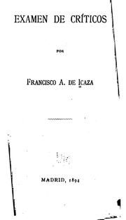 Cover of: Examen de críticos
