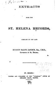 Cover of: Extracts from the St. Helena Records by 