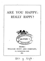 Cover of: Are you happy: really happy?