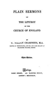 Cover of: Plain sermons on the liturgy of the Church of England