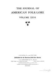 Cover of: The journal of American folk-lore