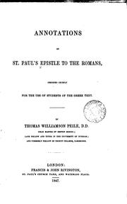 Annotations on the apostolical Epistles by Thomas Williamson Peile