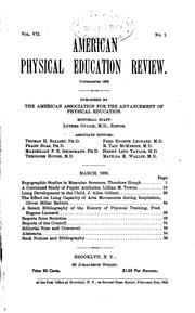 Cover of: American Physical Education Review |