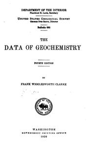 Cover of: The Data of Geochemistry
