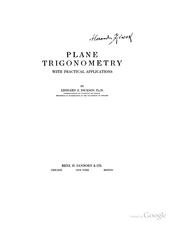 Cover of: Plane Trigonometry with Practical Applications