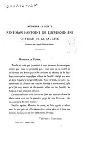 Cover of: Histoire généalogique de la maison de L'Esperonnière, de ses alliances et des seigneuries qu ...