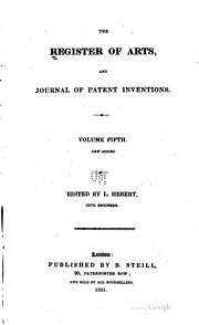 Cover of: The Register of Arts, and Journal of Patent Inventions |