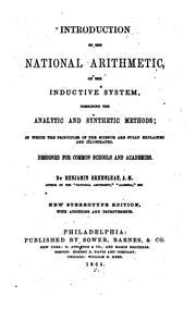 Cover of: Introduction to the National Arithmetic on the Inductive System Combining the Analytic and ... |