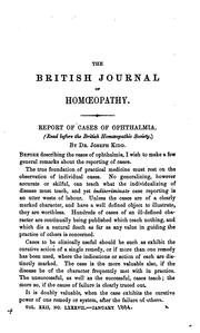 Cover of: The British Journal of Homoeopathy |