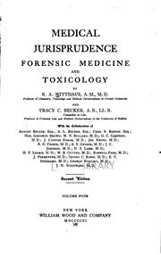 Cover of: Medical jurisprudence, forensic medicine and toxicology v. 4, 1911 |