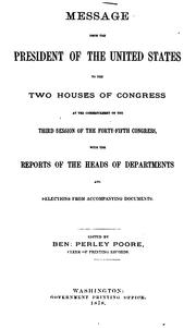 Cover of: The Abridgment ... Containing the Annual Message of the President of the United States to the ... |