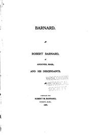 Cover of: Robert Barnard, of Andover, Mass., and His Descendants