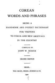 Cover of: Corean Words and Phrases: Being a Handbook and Pocket Dictionary for Visitors to Corea