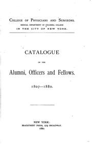 Cover of: Catalogue of the Alumni, Officers and Fellows, 1807-1880