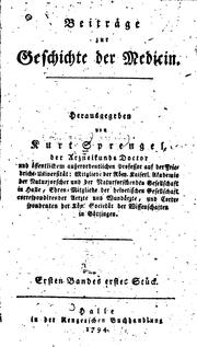 Cover of: Beiträge zur Geschichte der Medicin