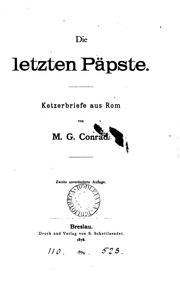 Cover of: Die letzten Päpste, Ketzerbriefe aus Rom