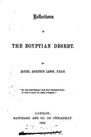 Cover of: Reflections in the Egyptian desert