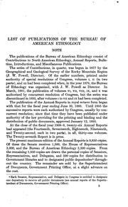 Cover of: List of Publications of the Bureau of American Ethnology with Index to ...