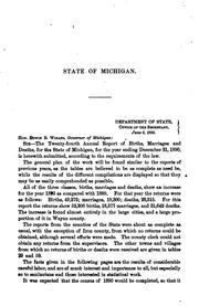Cover of: Annual report relating to the registry and return of births, marriages, and deaths, in Michigan ...