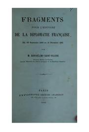 Cover of: Fragments pour l'histoire de la diplomatie française du 23 septembre 1880 au 14 novembre 1881