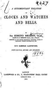 Cover of: A Rudimentary Treatise on Clocks and Watches and Bells