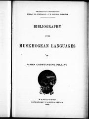 Cover of: Bibliography of the Muskhogean languages