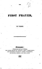Cover of: The First Prayer: In Verse. |