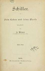Cover of: Schiller: sein Leben und seine Werke.