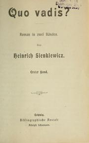 Cover of: Quo vadis? by Henryk Sienkiewicz