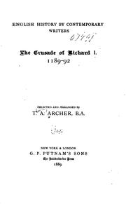 Cover of: The Crusade of Richard I, 1189-92
