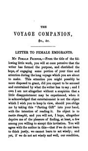 Cover of: The voyage companion: a parting gift to female emigrants. By the author of