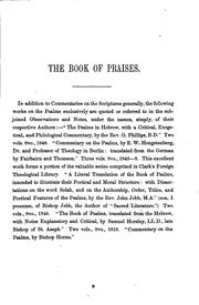 The Book of praises, being the Book of psalms, with notes orig. and selected, by W.H. Alexander ... by No name
